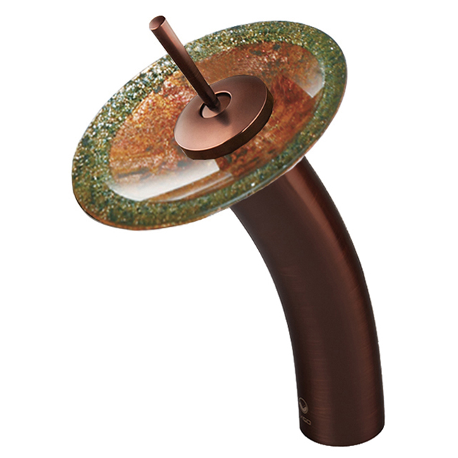 Single Lever Waterfall Faucet with Janus Glass Disc in Oil Rubbed Bronze