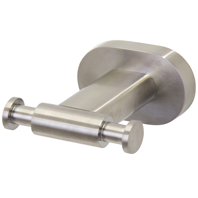 Ovando Round Design Double Hook in Brushed Nickel