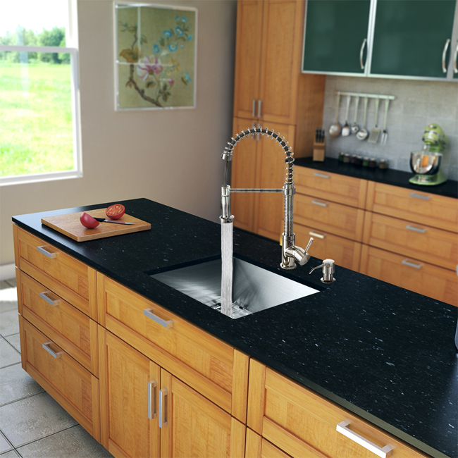 All in One 23-inch Undermount Stainless Steel Kitchen Sink and Chrome Faucet Set