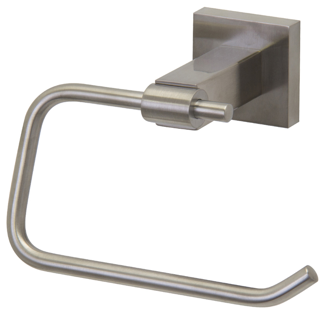 Allure Square Design Single Post Toilet Tissue Holder in Brushed Nickel