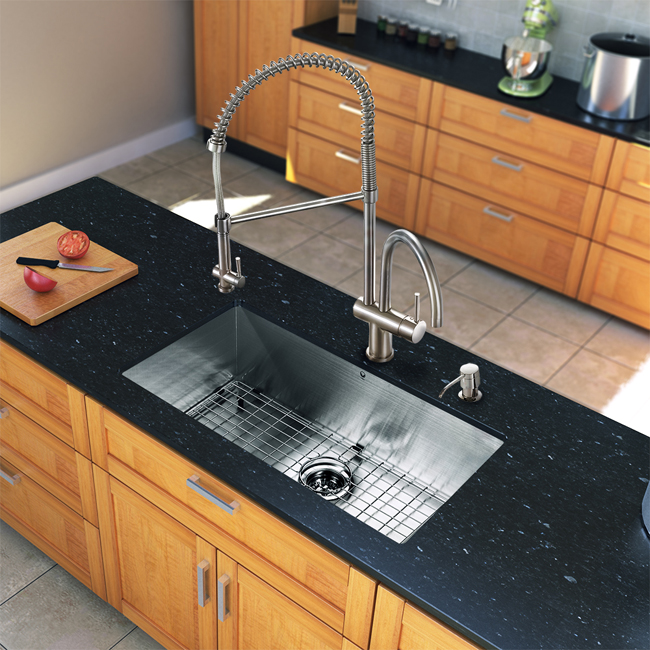 All in One 30-inch Undermount Stainless Steel Kitchen Sink and Faucet Set