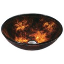 Brown and Gold Fusion Glass Vessel Bathroom Sink