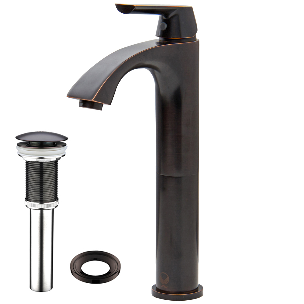 Linus Bathroom Vessel Faucet in Antique Rubbed Bronze with Pop Up