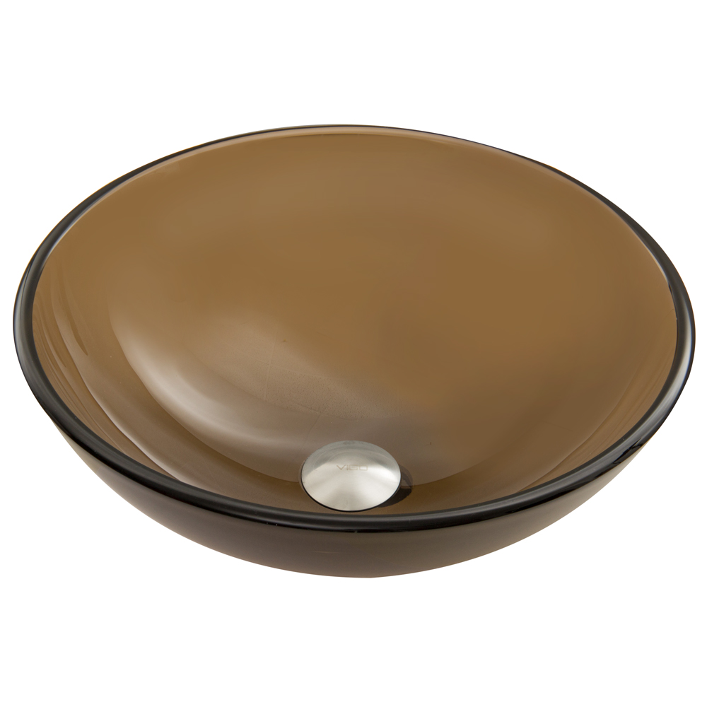 Sheer Sepia Frosted Glass Vessel Bathroom Sink