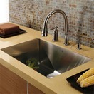 Undermount Stainless Steel Kitchen Sink, Faucet and Dispenser