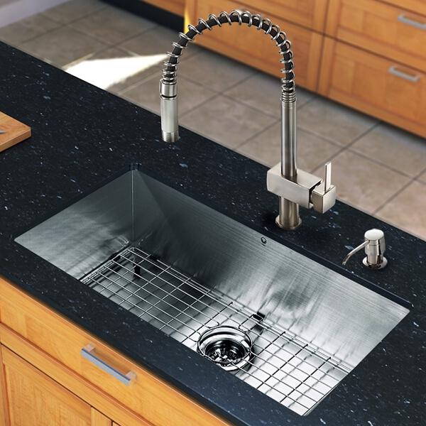 All in One 30-inch Undermount Stainless Steel Kitchen Sink and Faucet Set