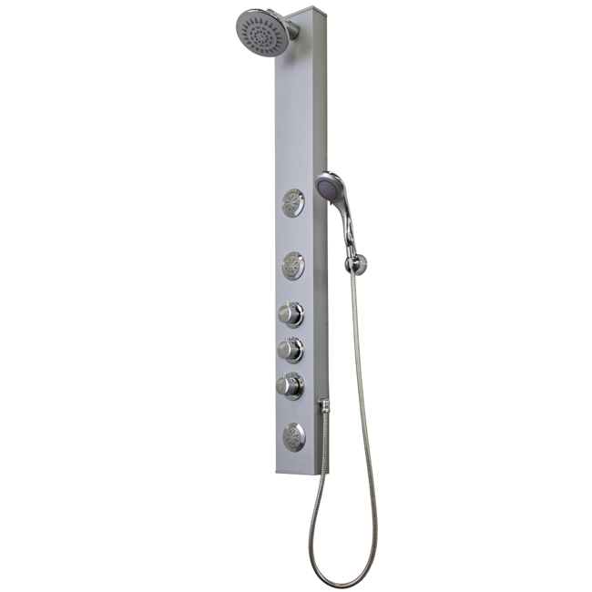 Shower Massage Panel in Satin Finished Extruded Aluminum
