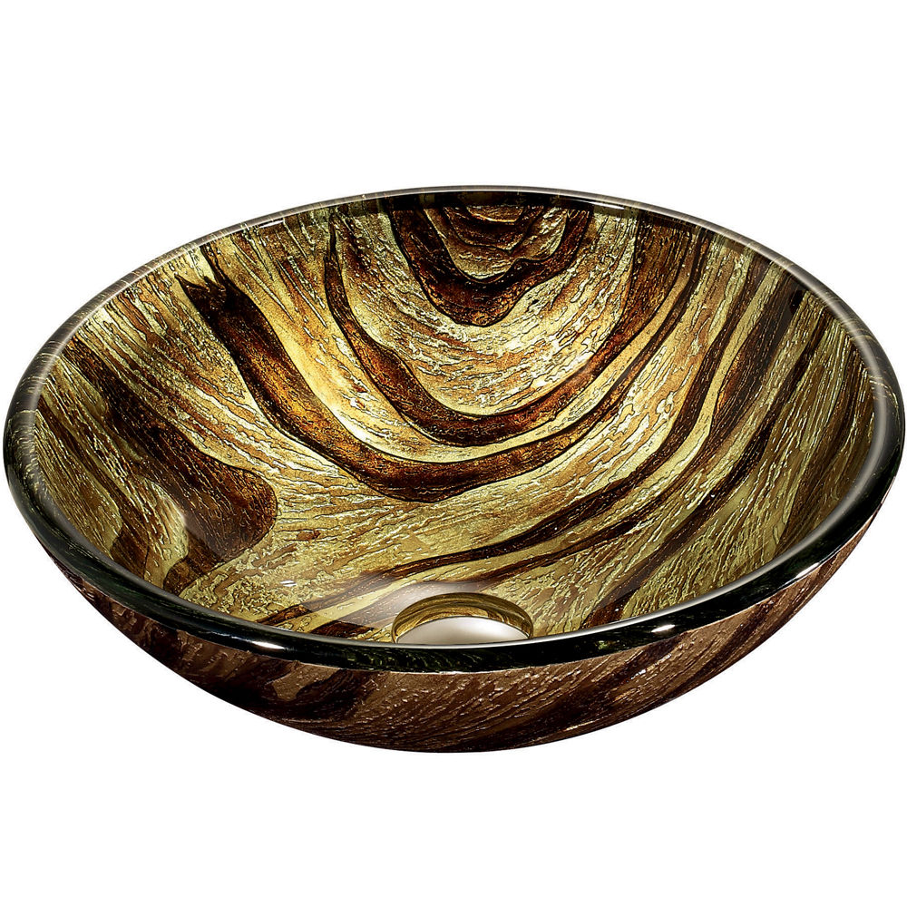 Zebra Glass Vessel Bathroom Sink