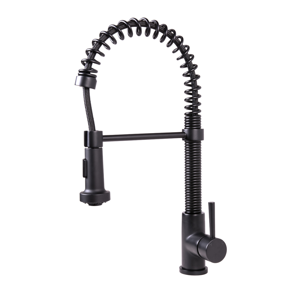 Edison Matte Black Pull-Down Spray Kitchen Faucet