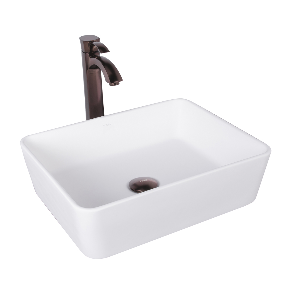 Sirena Composite Vessel Sink and Otis Bathroom Vessel Faucet Set in Oil Rubbed Bronze