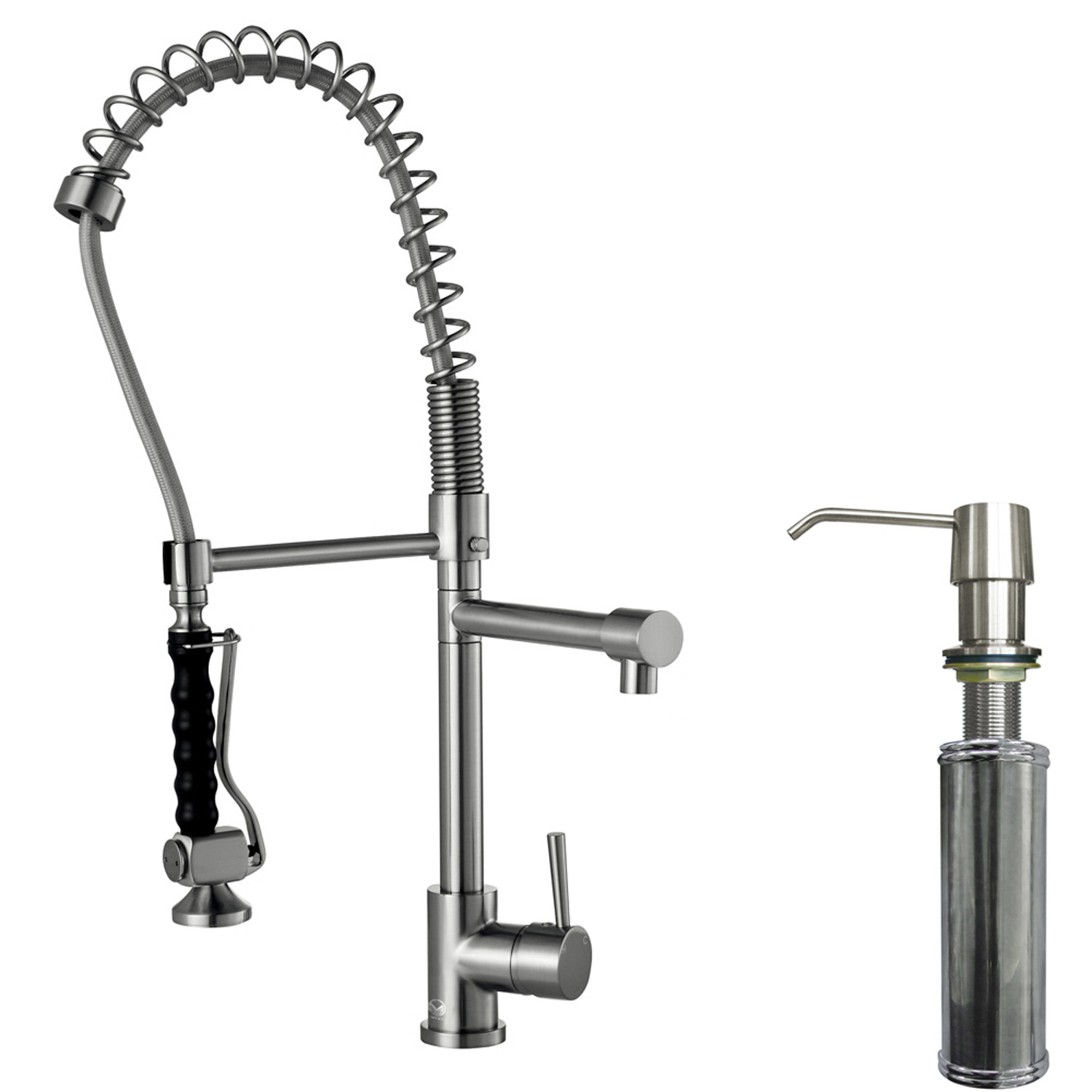 Stainless Steel Pull-Down Spray Kitchen Faucet with Soap Dispenser