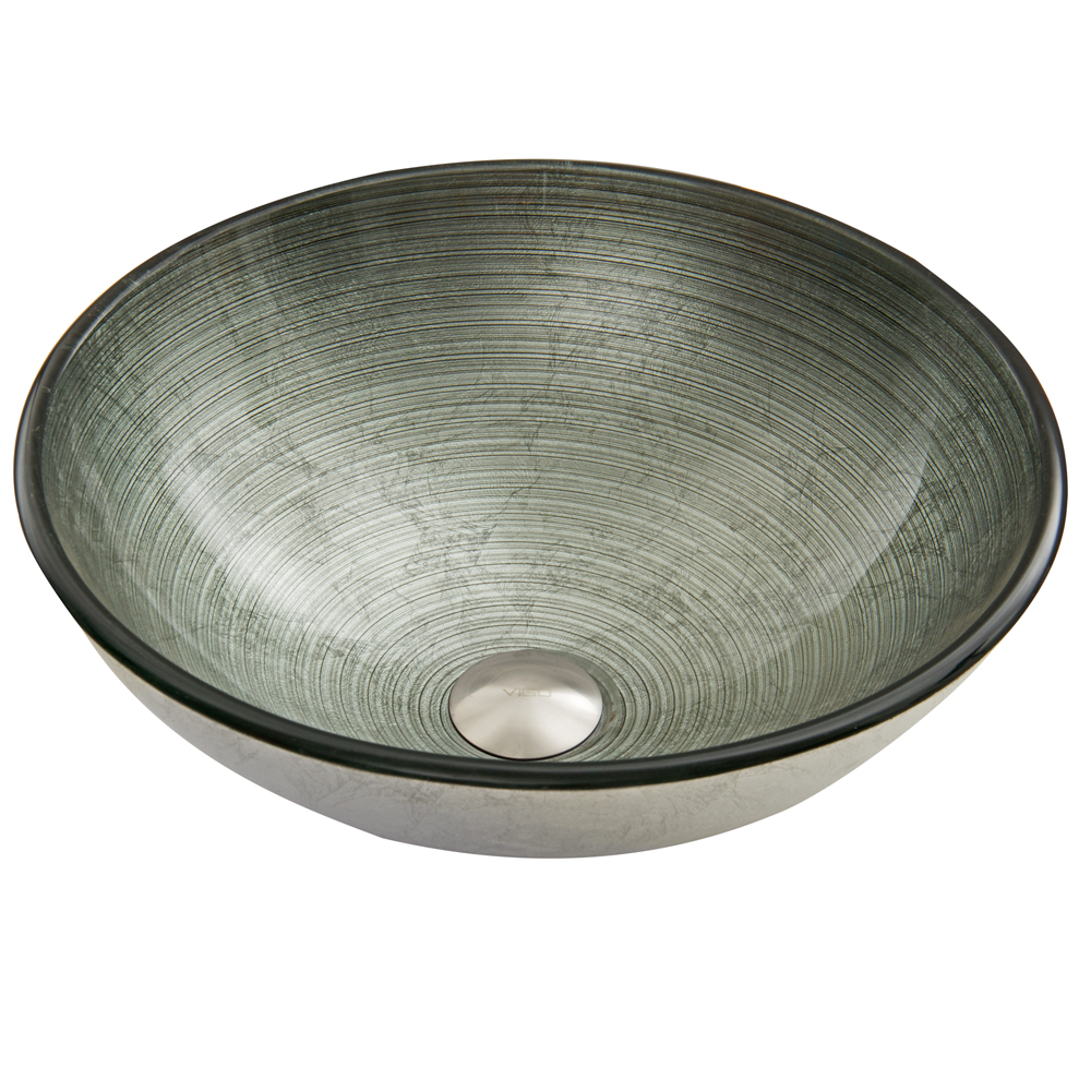 Simply Silver Glass Vessel Bathroom Sink