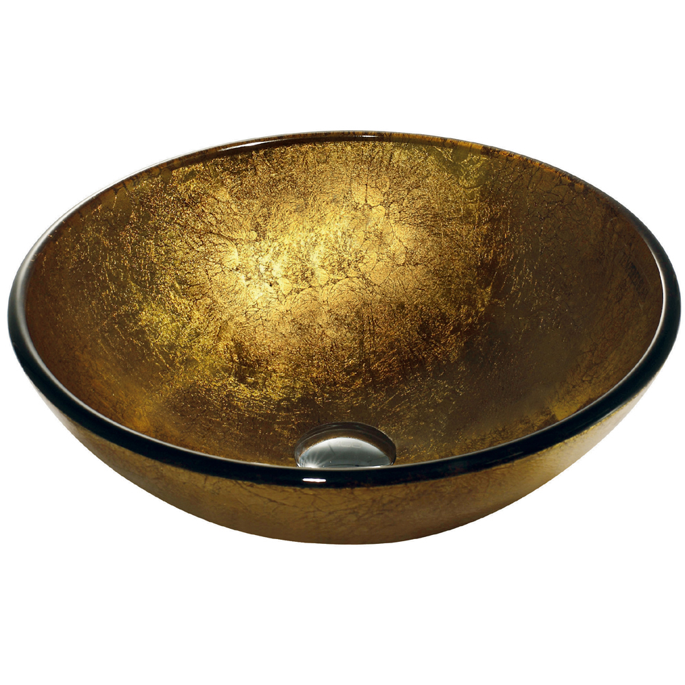 Liquid Gold Glass Vessel Bathroom Sink
