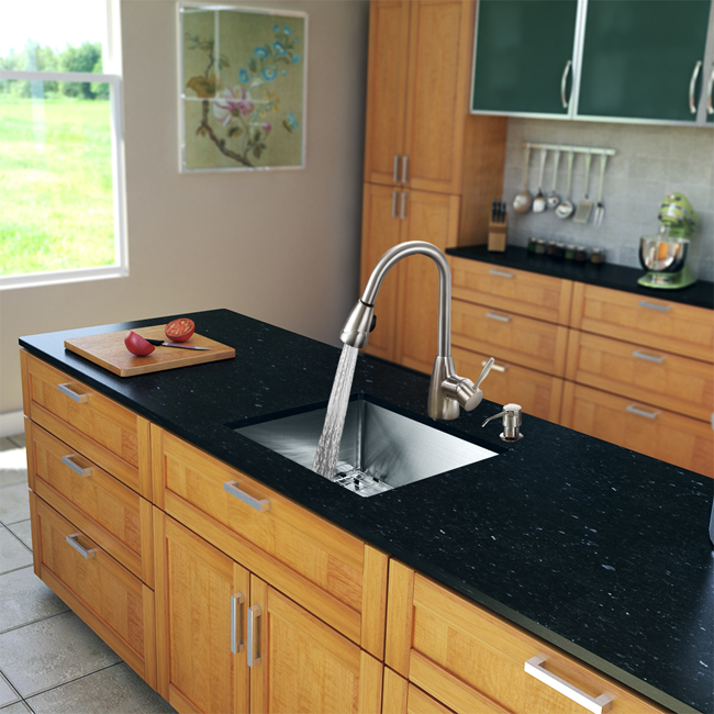 All in One 23-inch Undermount Stainless Steel Kitchen Sink and Faucet Set