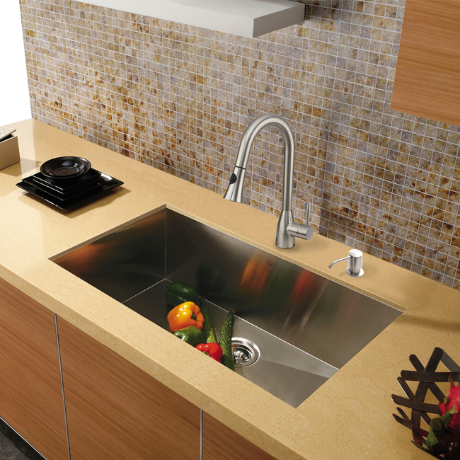 All in One 30-inch Undermount Stainless Steel Kitchen Sink and Faucet Set