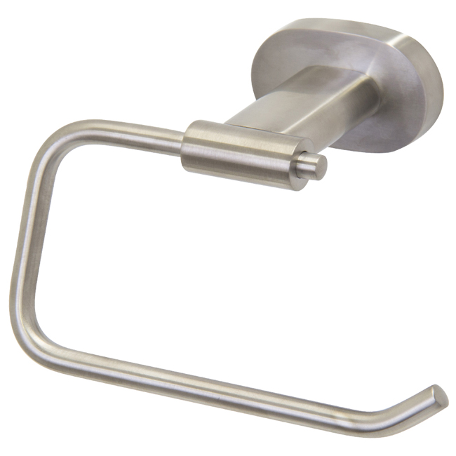 Ovando Round Design Single Post Toilet Tissue Holder in Brushed Nickel