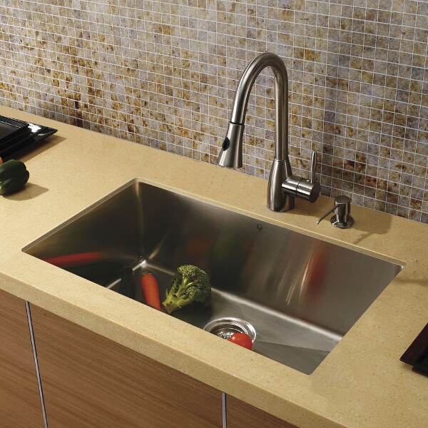 All-in-One Undermount Stainless Steel Kitchen Sink and Aylesbury Faucet