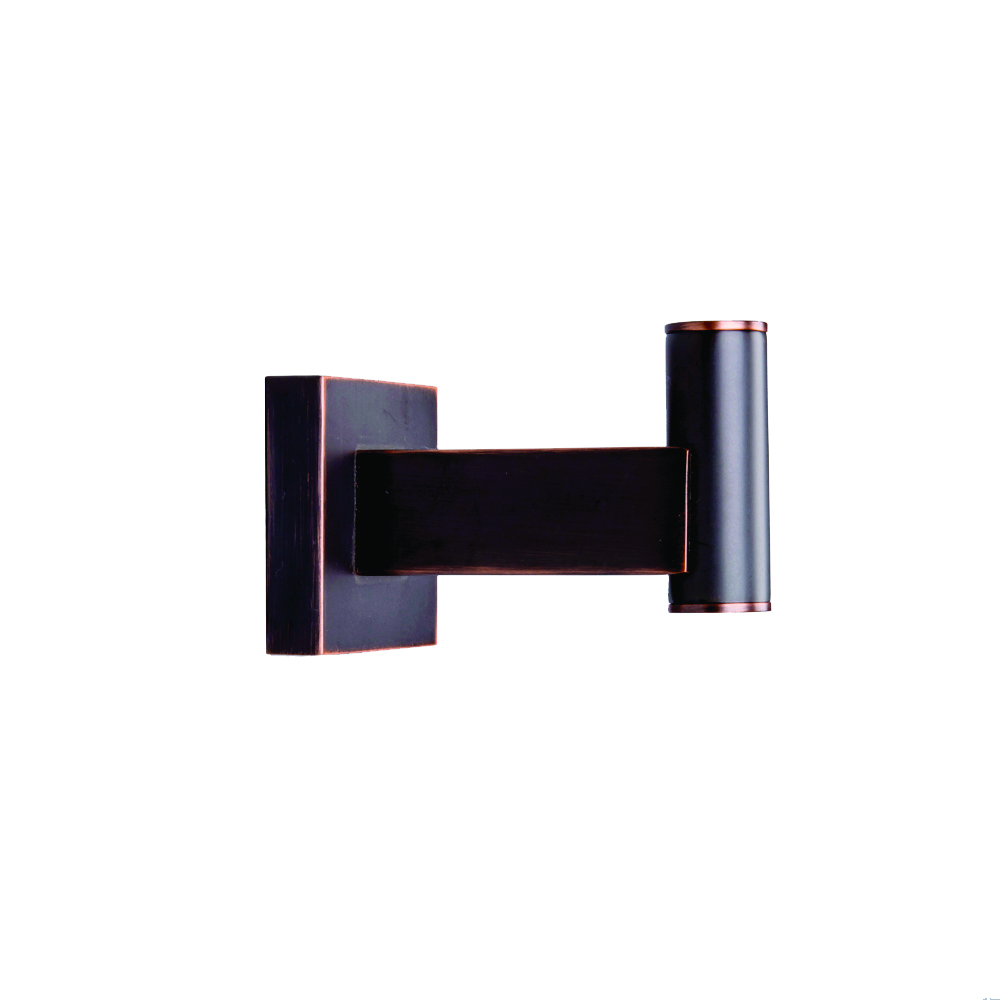 Allure Square Design Single Hook in Antique Rubbed Bronze