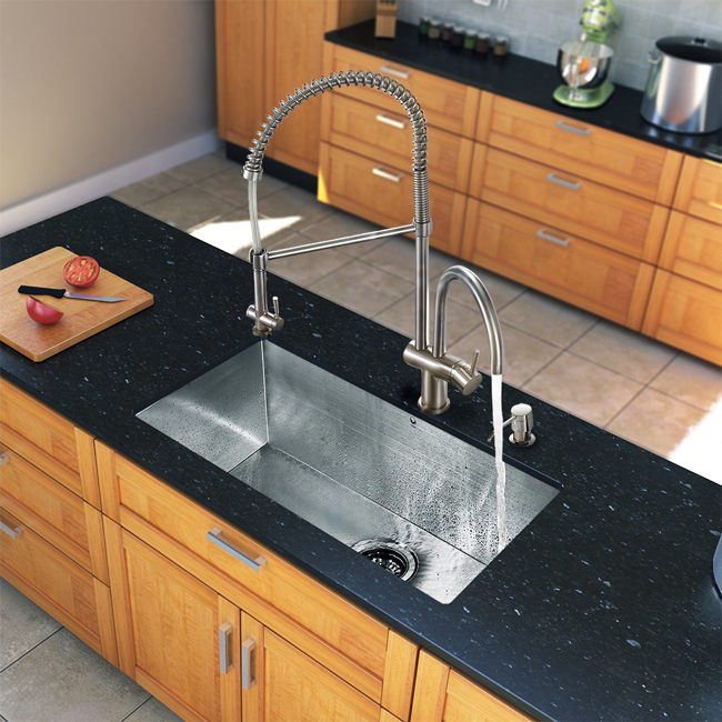 All in One 32-inch Undermount Stainless Steel Kitchen Sink and Faucet Set