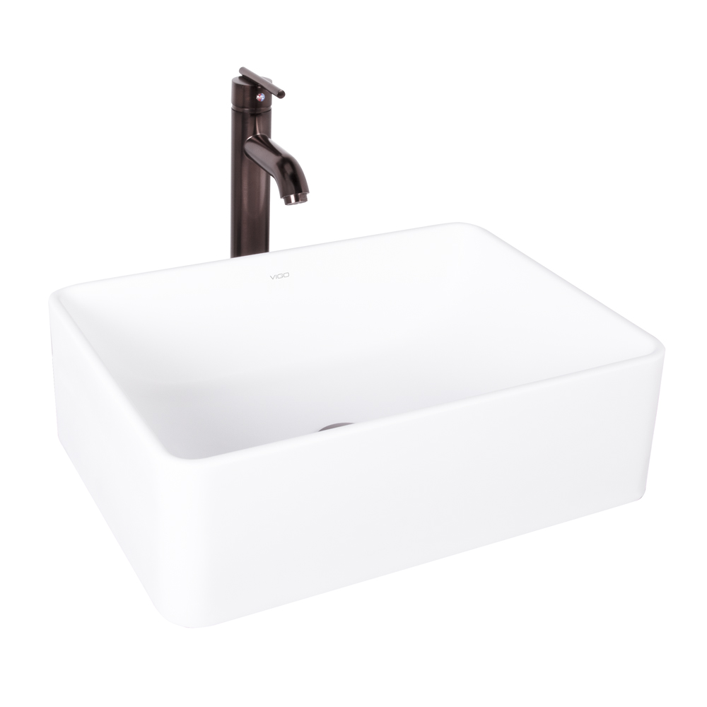 Caladesi Composite Vessel Sink and Seville Bathroom Vessel Faucet Set in Oil Rubbed Bronze