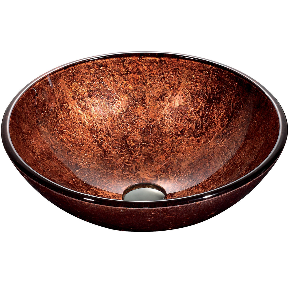 Mahogany Moon Glass Vessel Bathroom Sink