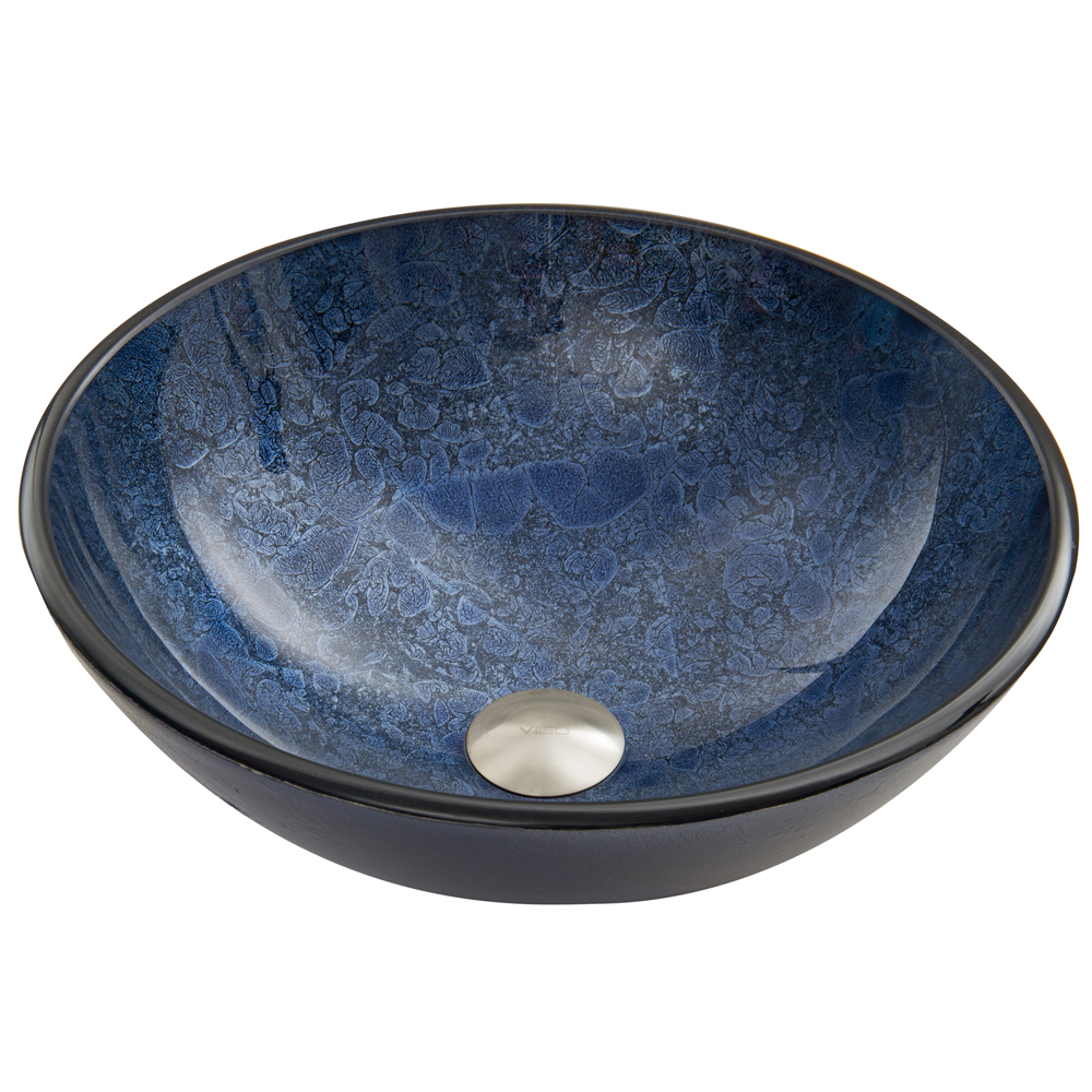 Indigo Eclipse Glass Vessel Bathroom Sink
