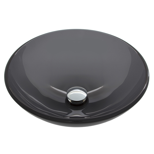 Sheer Black Glass Vessel Bathroom Sink