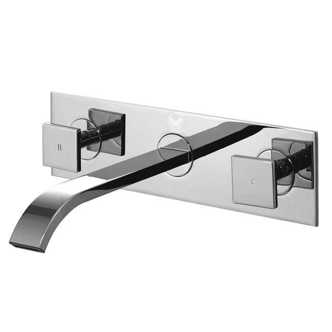Titus Chrome Finish Dual Lever Wall Mount Faucet Titus Chrome Finish Dual Lever Wall Mount Faucet