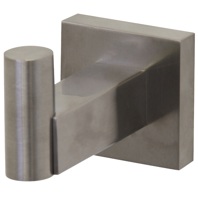 Allure Square Design Single Hook in Brushed Nickel