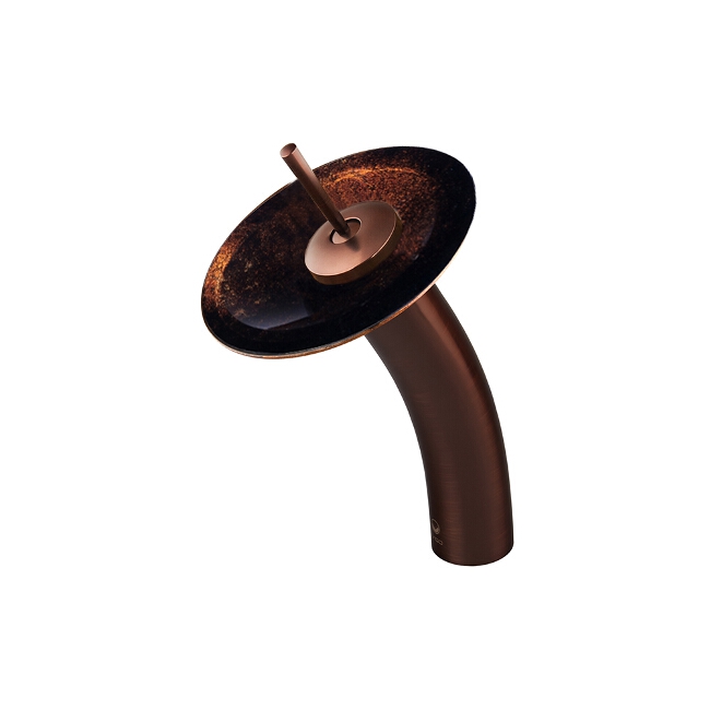 Waterfall Faucet with Russet Glass Disc in Oil Rubbed Bronze