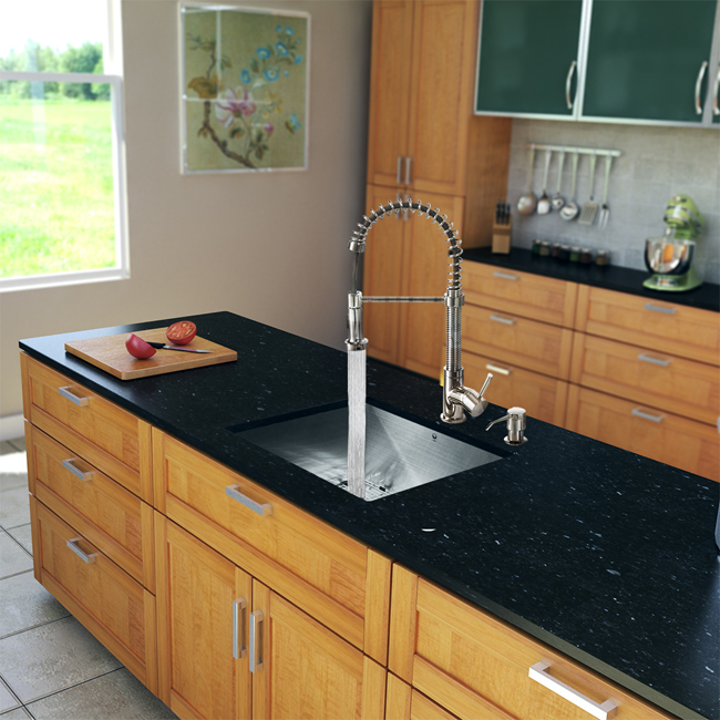 All in One 23-inch Undermount Stainless Steel Kitchen Sink and Chrome Faucet Set