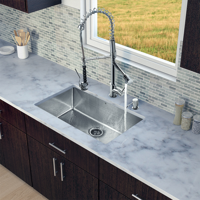 All in One 30-inch Undermount Stainless Steel Kitchen Sink and Chrome Faucet Set