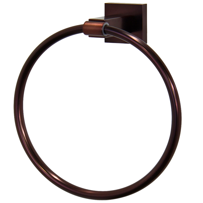 Allure Square Design Hand Towel Ring in Oil Rubbed Bronze
