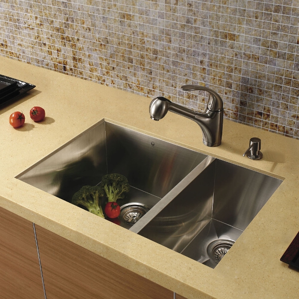 All-in-One Undermount Stainless Steel Kitchen Sink and Alexander Faucet Set