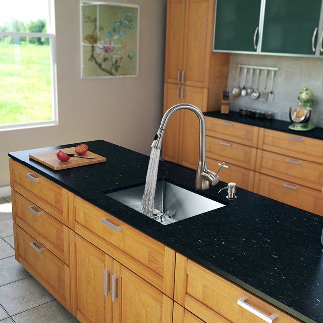 All in One 23-inch Undermount Stainless Steel Kitchen Sink and Faucet Set