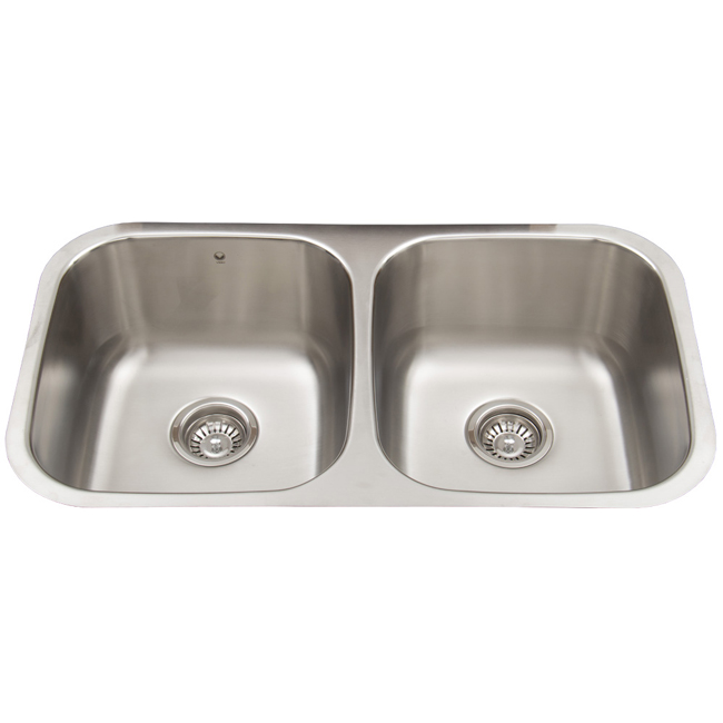 32-inch Undermount Stainless Steel 18 Gauge Double Bowl Kitchen Sink