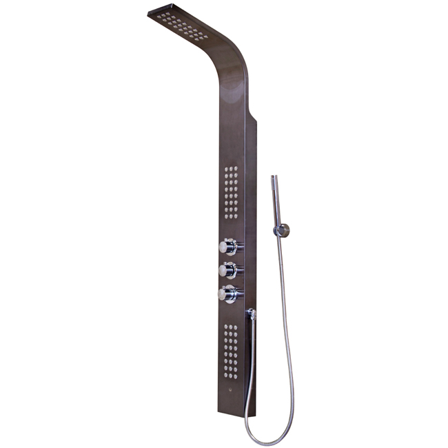 Gunmetal Shower Panel with Rain Head Massage System